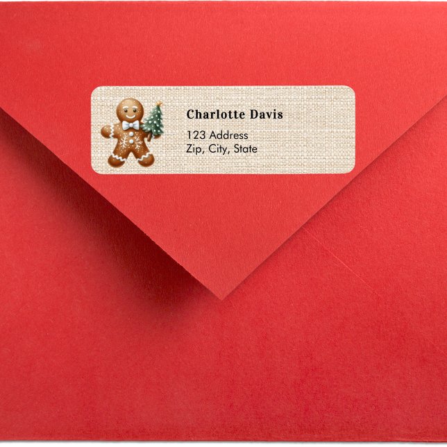 Enveloppe de Noël en pain d'épices beige adresse d (Créateur téléchargé)