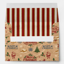 Enveloppe de Noël en papier kraft de milieu de siè