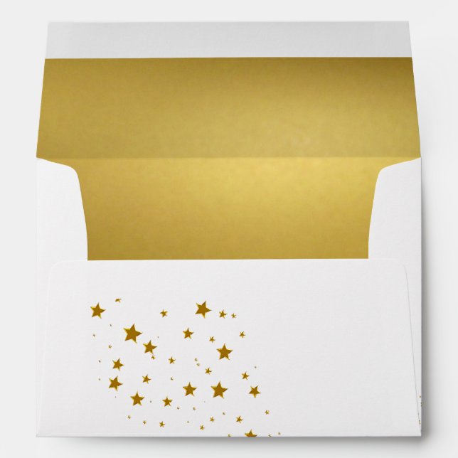 Enveloppe de Noël Gold Stars (Dos (Bas))
