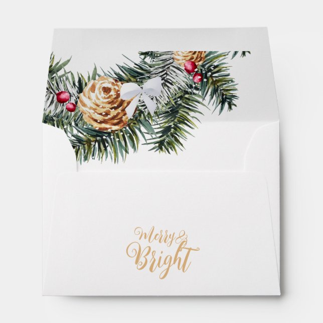 Enveloppe de Noël Joyeuse et brillante (Dos (Bas))