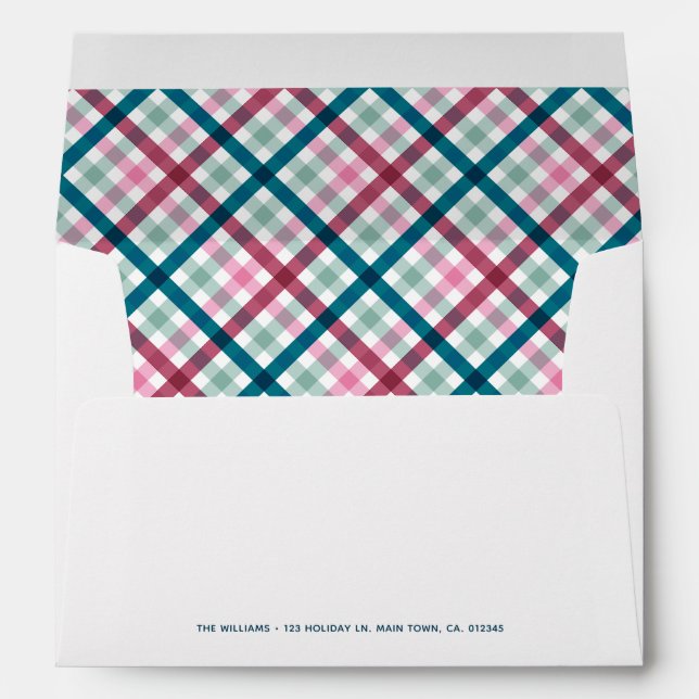 Enveloppe de Noël Joyeux Plaid Personnalisée (Dos (Bas))