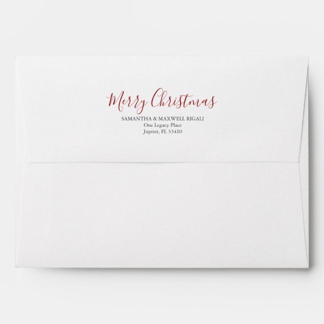 Enveloppe de Noël Moderne Mariage d'Hiver (Dos (Haut rabat))