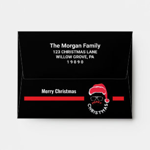 Enveloppe de Noël Noir Rouge