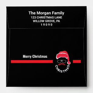 Enveloppe de Noël Noir Rouge