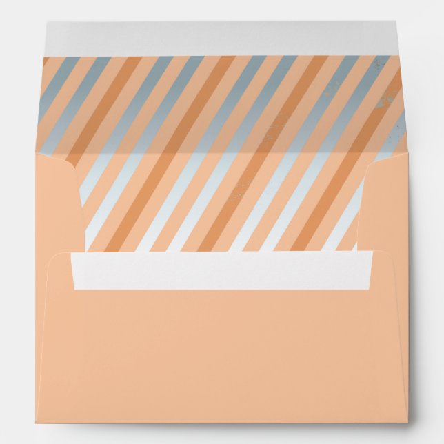 Enveloppe de Noël Peach Diagonal Stripes (Dos (Bas))