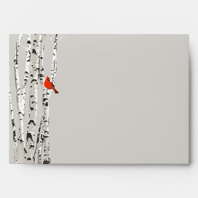 Enveloppe de Noël personnalisée Birch Trees (Devant)