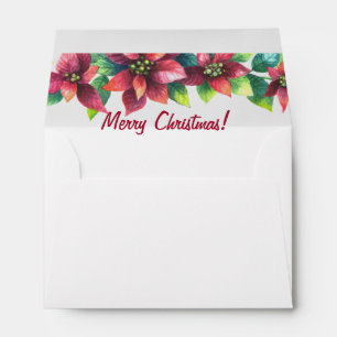 Enveloppe de Noël Poinsettia