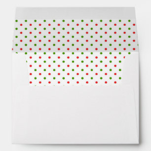 Enveloppe de Noël Rouge et Vert Polka Dot Lined