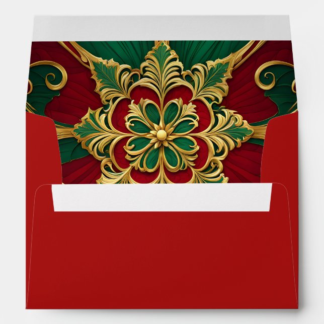 Enveloppe de Noël Rouge Vert (Dos (Bas))