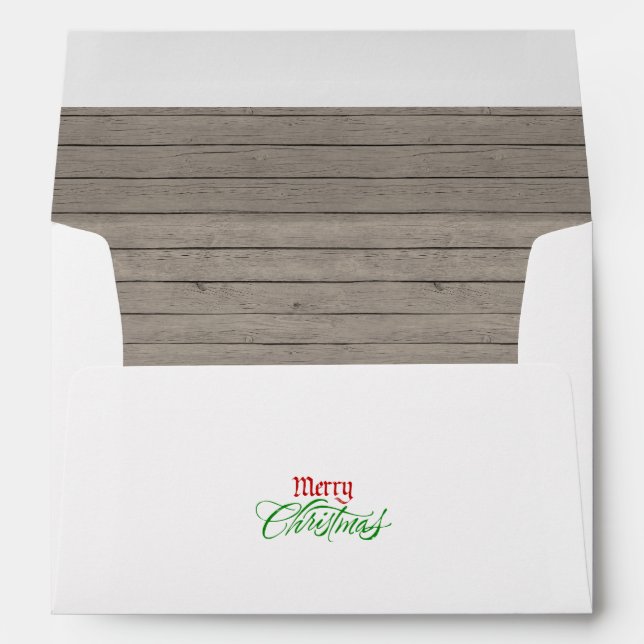 Enveloppe de Noël rustique en bois (Dos (Bas))