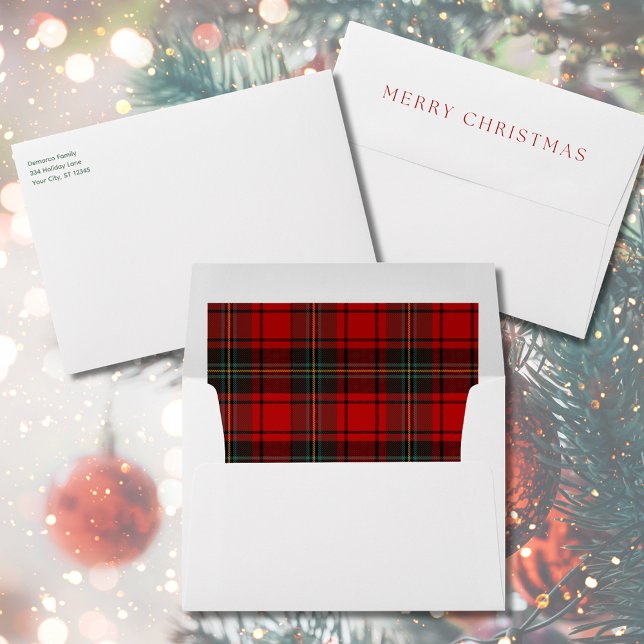 Enveloppe de Noël Tartan Rouge (Red Tartan Plaid Christmas Envelope
)