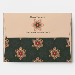 Enveloppe de Noël traditionnelle Holly Star Green