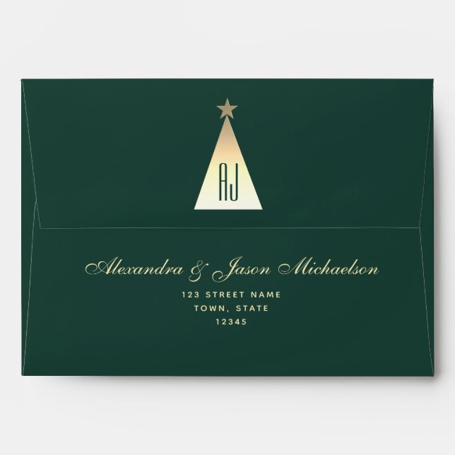 Enveloppe de Noël verte (Dos (Haut rabat))