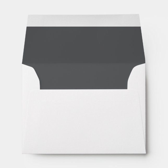 Enveloppe de nom et d'adresse en noir blanc person (Dos (Bas))