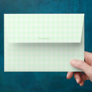 Enveloppe de papeterie personnelle à motif vert cl