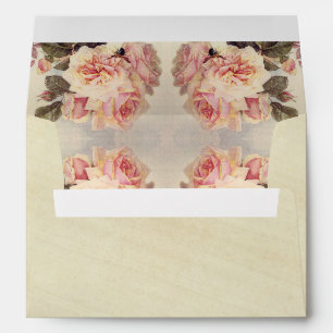 Enveloppe de papier de riz rose de fleurs de cru