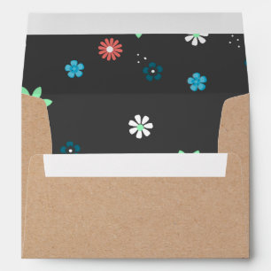 Enveloppe de papier et de fleurs Brown rustique