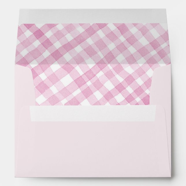 Enveloppe de partie En vichy rose (Dos (Bas))