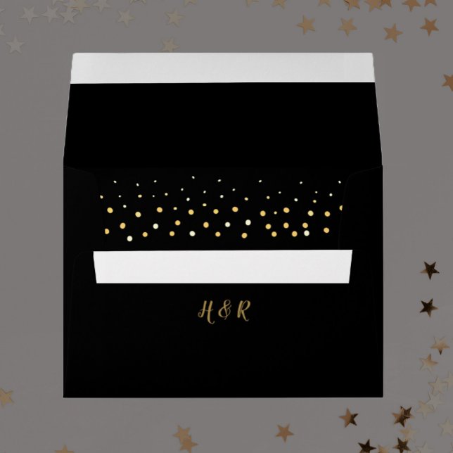 Enveloppe de Parties scintillant mariage Noir et O (Créateur téléchargé)