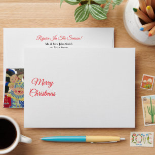 Enveloppe de Père Noël Joyeux Noël Réjouissez-vous