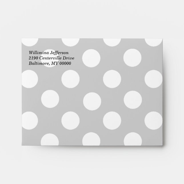 Enveloppe de point blanc et gris doux (Devant)
