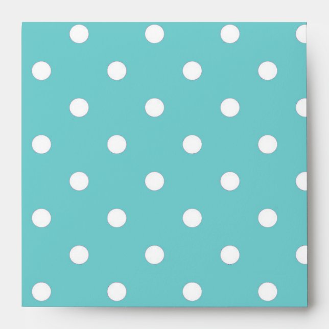 Enveloppe de point Sky Polka turquoise (Devant)