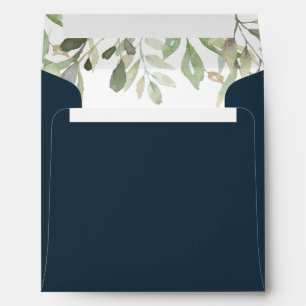 Enveloppe de réponse de mariage bleu mer profonde