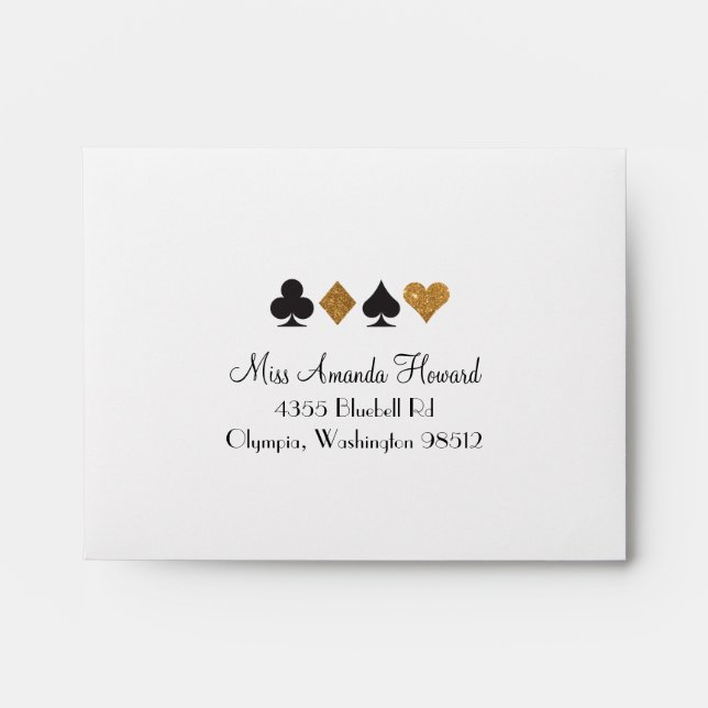 Enveloppe de réponse de mariage de Vegas de destin (Devant)