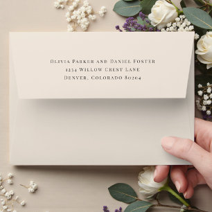 Enveloppe de retour d'adresse de mariage neutre Ch