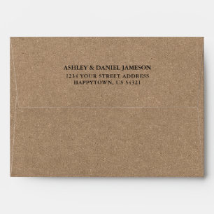 Enveloppe de retour d'adresse de mariage style Kra