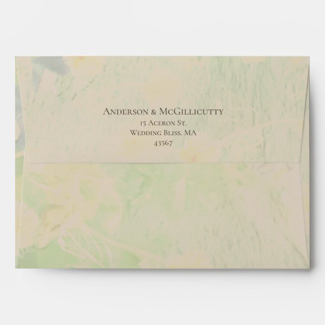 Enveloppe de retour du mariage RSVP Adressed (Dos (Haut rabat))