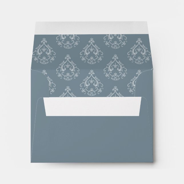 Enveloppe de retour Dusty Blue Damask R.S.V.P. (Dos (Bas))