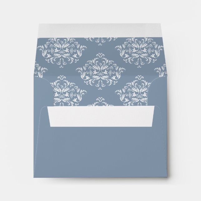 Enveloppe de retour Dusty Blue Damask R.S.V.P. (Dos (Bas))