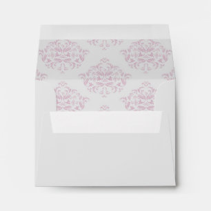 Enveloppe de retour Pink and Grey Damask R.S.V.P