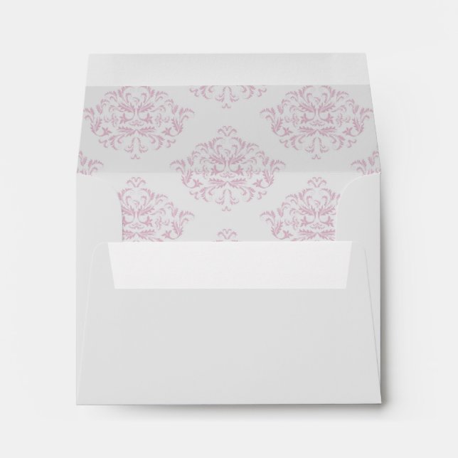 Enveloppe de retour Pink and Grey Damask R.S.V.P (Dos (Bas))