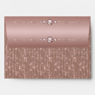 Enveloppe de romance glamour de showgirl rose