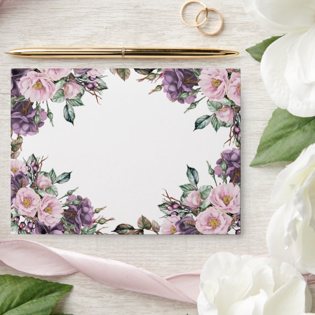 Enveloppe de Roses floraux pourpre (Wedding)
