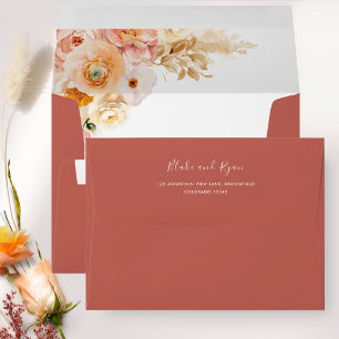 Enveloppe de rouille élégante avec Flore de Pêche