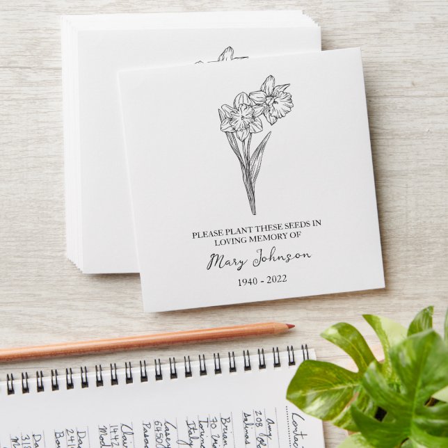 Enveloppe de semences funéraires du mémorial de la (Stacked)