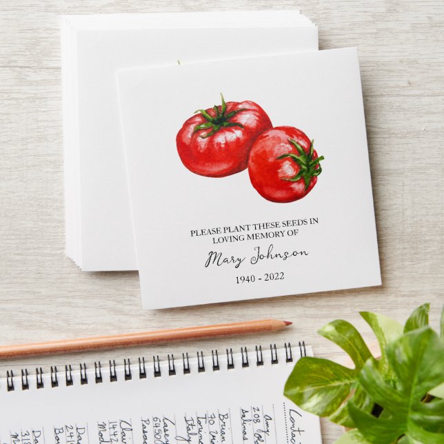 Enveloppe de semences funéraires Tomato Memorial (Stacked)