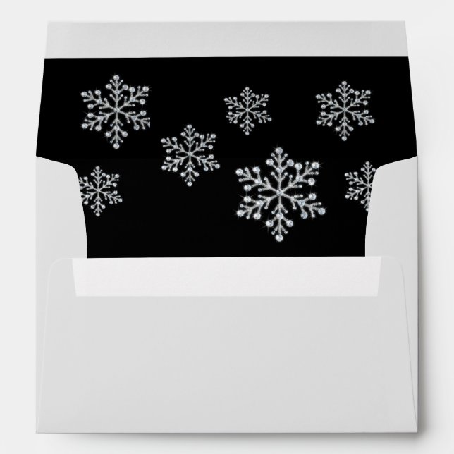 Enveloppe de snowflake hiver 5X7 (Dos (Bas))