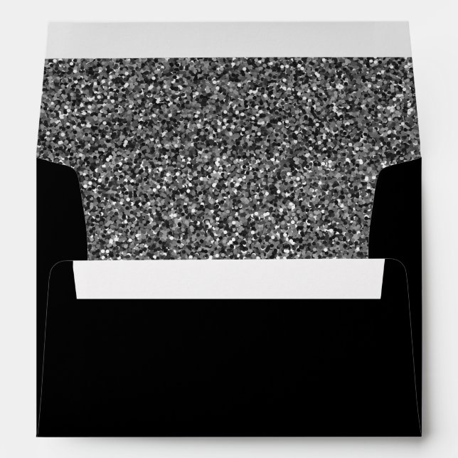 Enveloppe de soirée personnalisée moderne argent e (Dos (Bas))