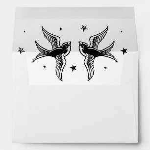 Enveloppe de tatouage mariage Oiseaux Fiançailles