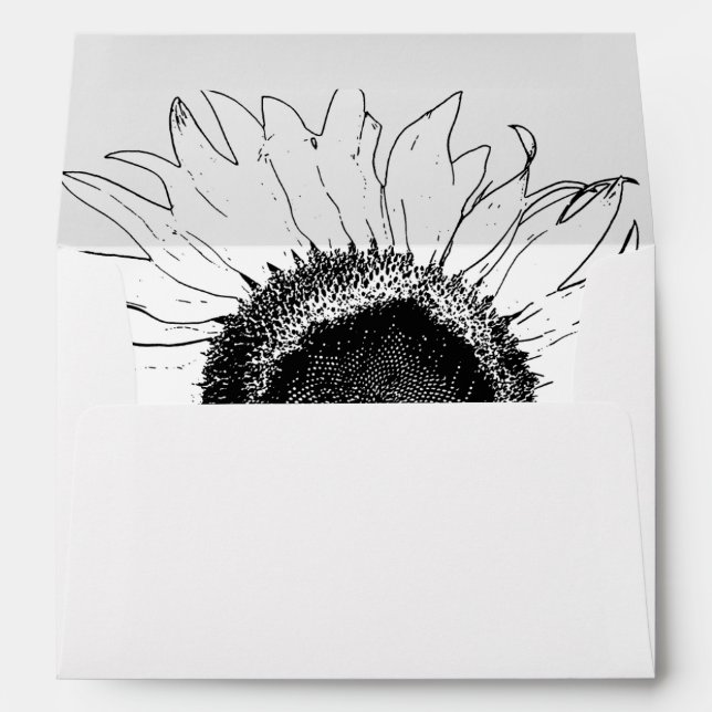 Enveloppe de tournesol noir et blanc (Dos (Bas))