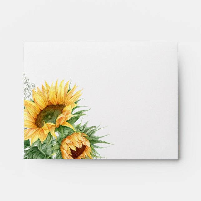 Enveloppe de tournesols d'automne rustique (Devant)