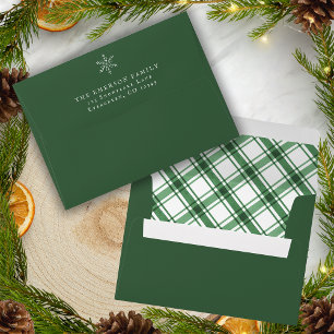 Enveloppe de vacances Green Plaid