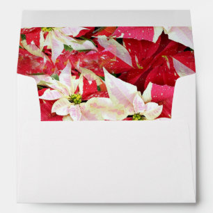 Enveloppe de vacances Rouge et Blanc Poinsettia