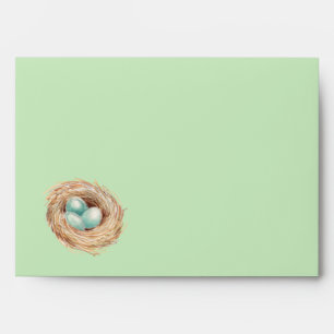 Enveloppe de vert de nid des oeufs de Robin