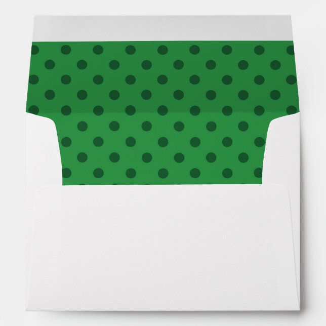 Enveloppe de vert de point de polka (Dos (Bas))