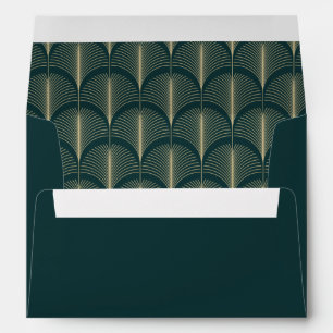 Enveloppe Déco moderne   Emerald Green et Champagne Mariage